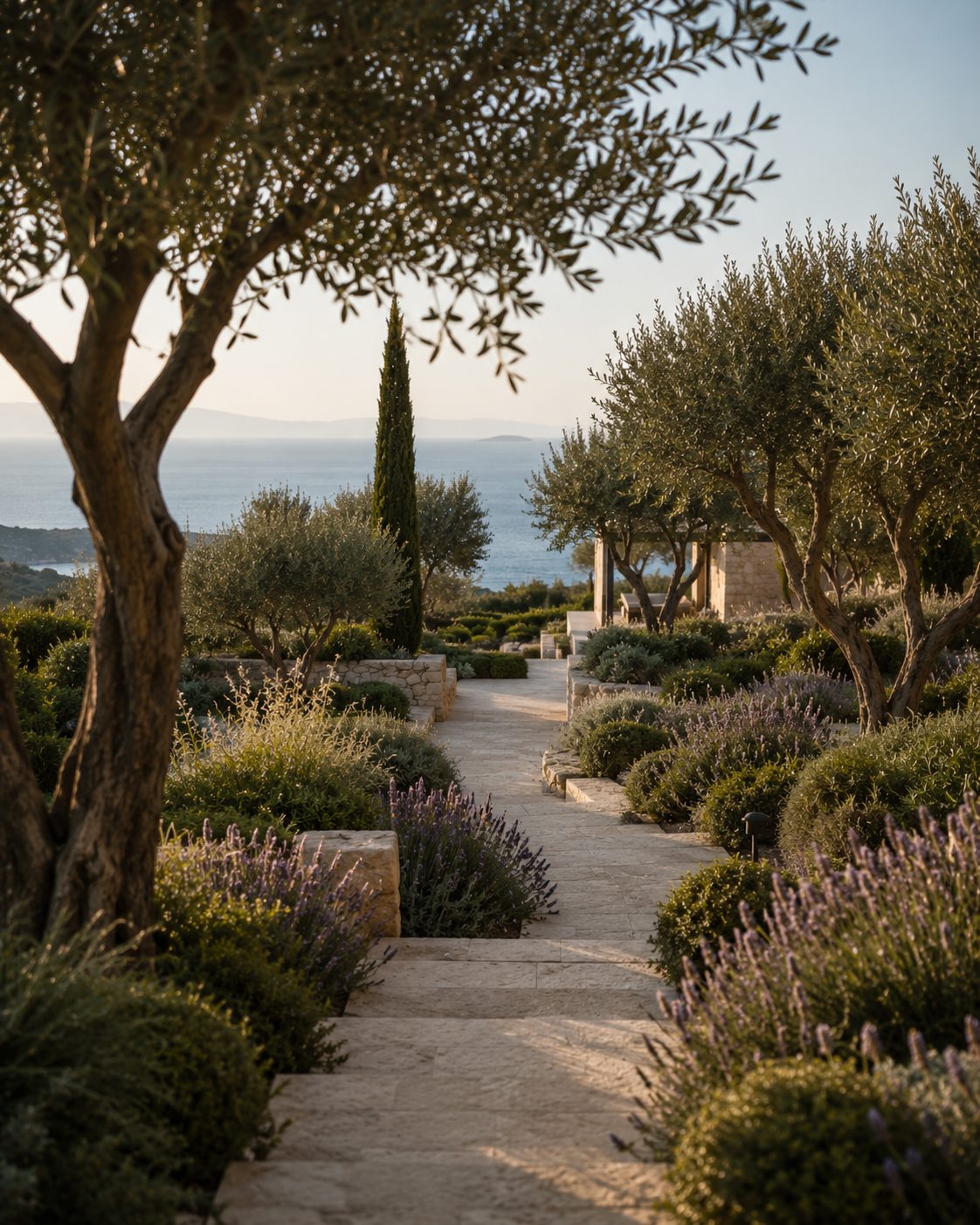 Jardin méditerranéen villa à Cassis avec piscine naturelle